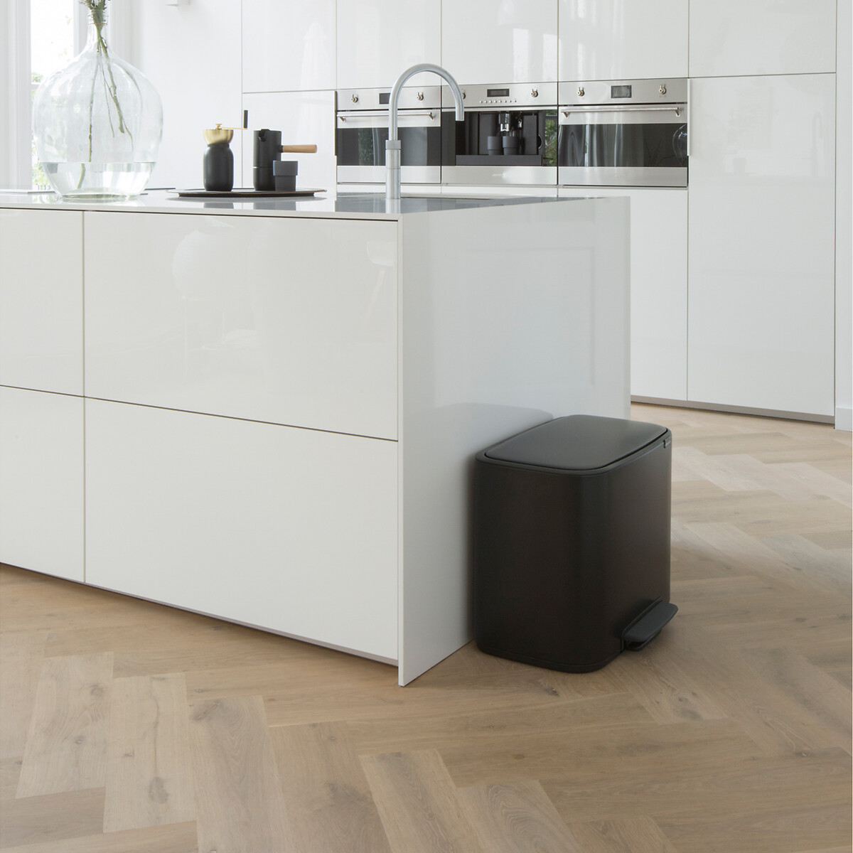 Bo Pedal Bin, 3 x 11L matt black, BRABANTIA