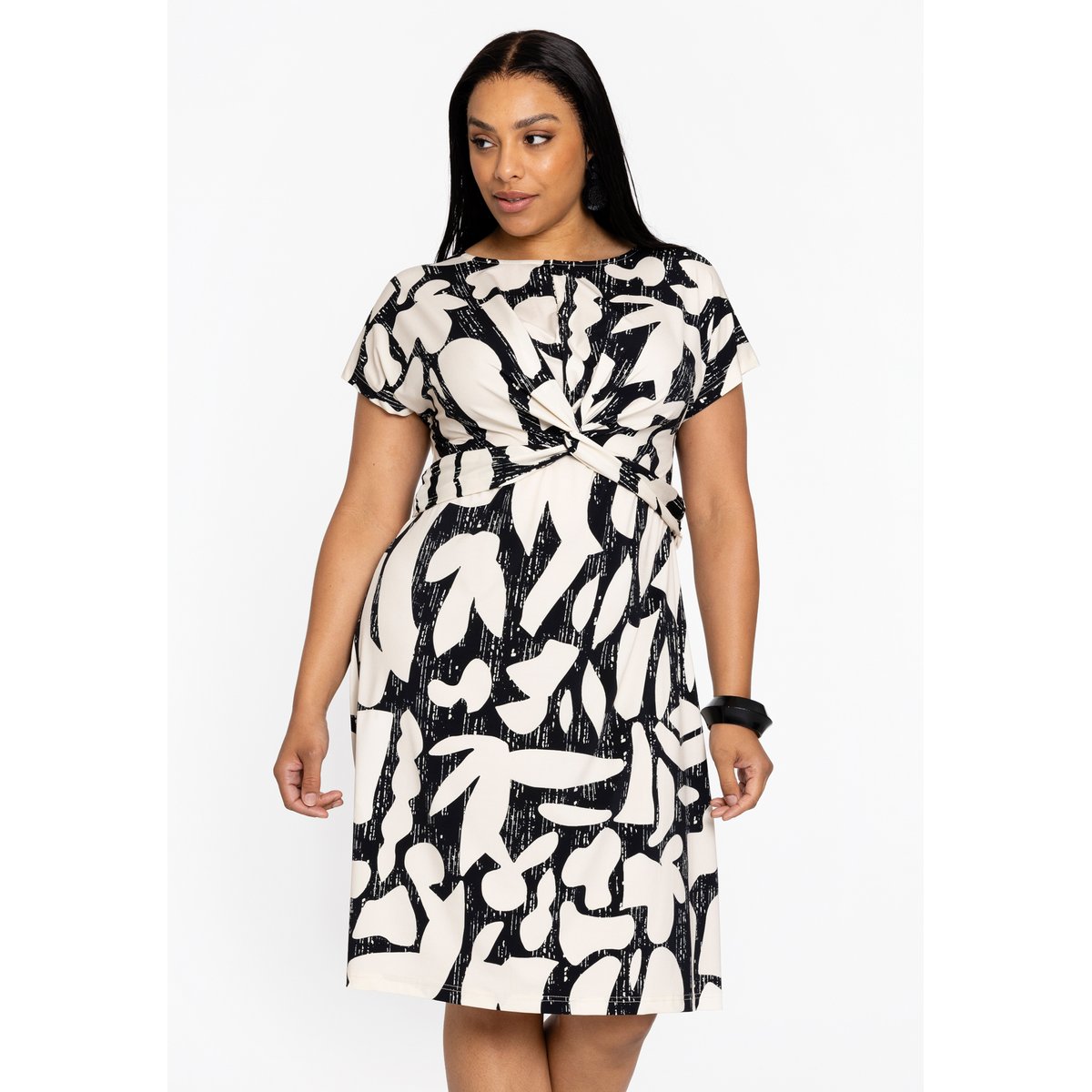 Robe imprimé / imprimée floral écru, YOEK