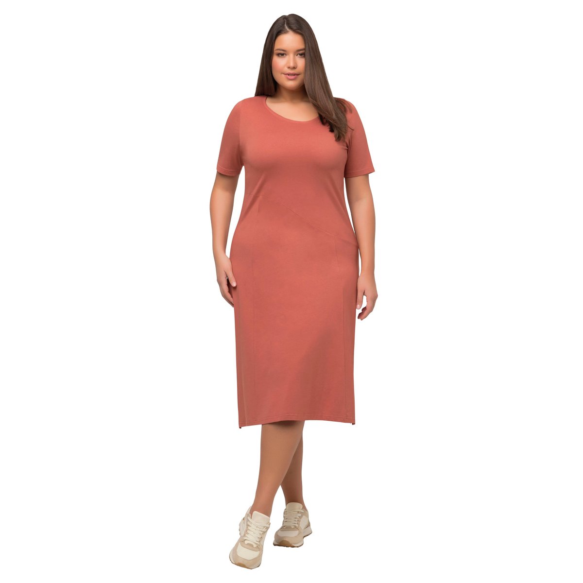 Robe en jersey, couture horizontale rouge, ULLA POPKEN
