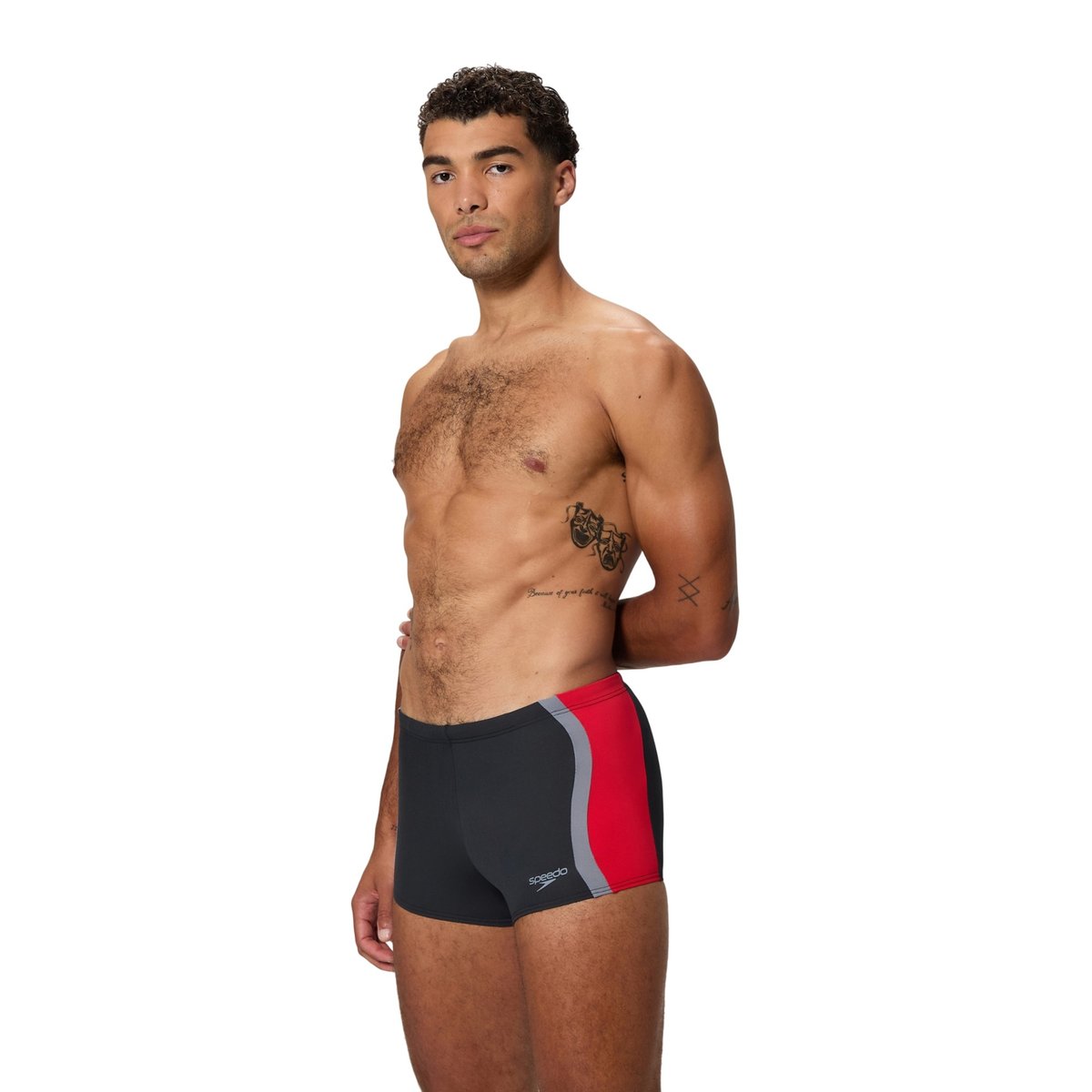 Short de bain motif/style panneau contrasté SPLICE noir / rouge, SPEEDO