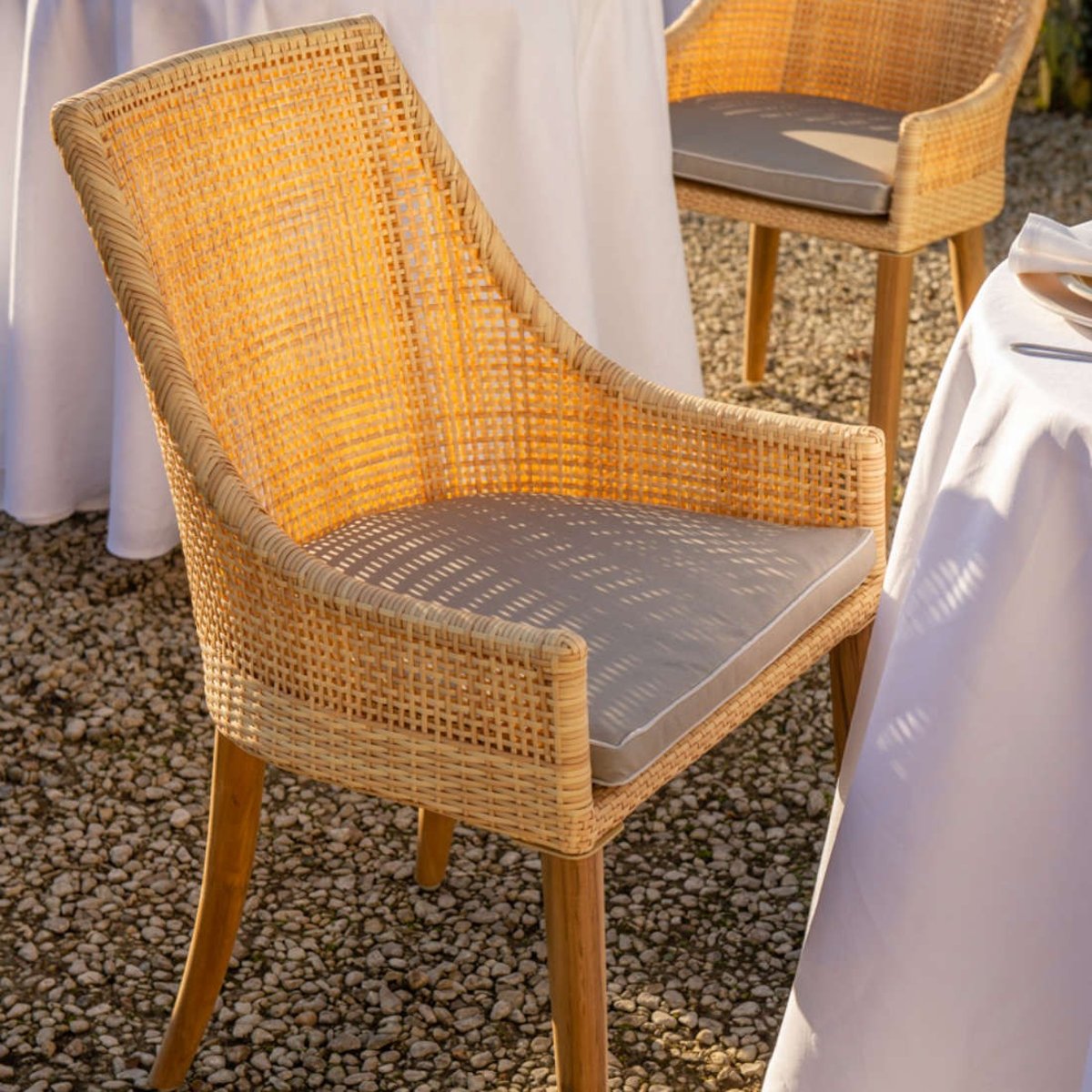 Fauteuil de table tressé en résine SAO PAULO imiation rotin, KOK