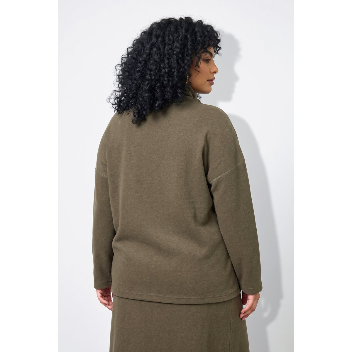 Sweat-shirt oversize gris olive, ULLA POPKEN