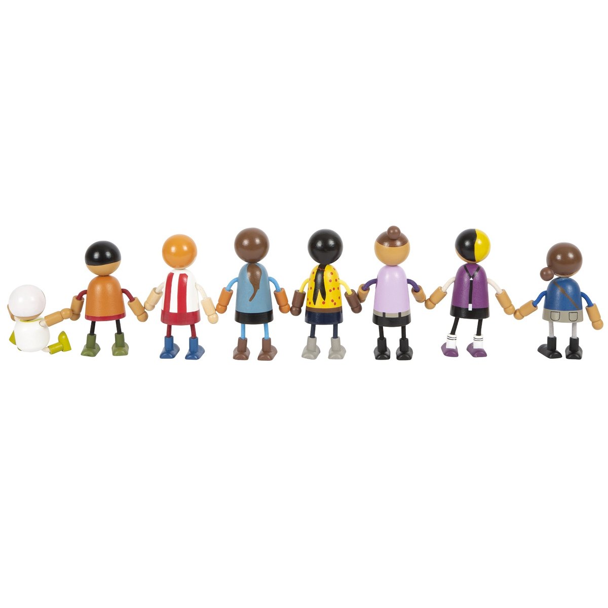 Famille de poupées souples avec bébé beige, SMALL FOOT COMPANY