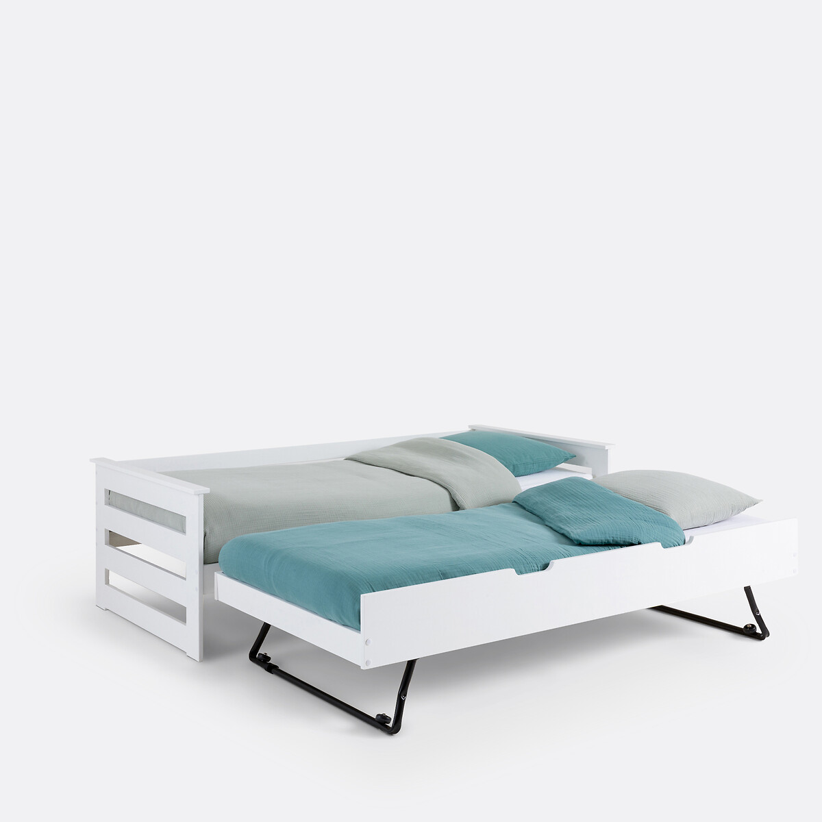 Lit banquette gigogne en pin, ELLIS blanc, LA REDOUTE INTERIEURS