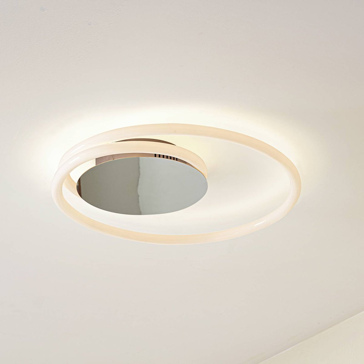 Plafonnier  moderneLED, Valenora blanc, chrome, LUCANDE