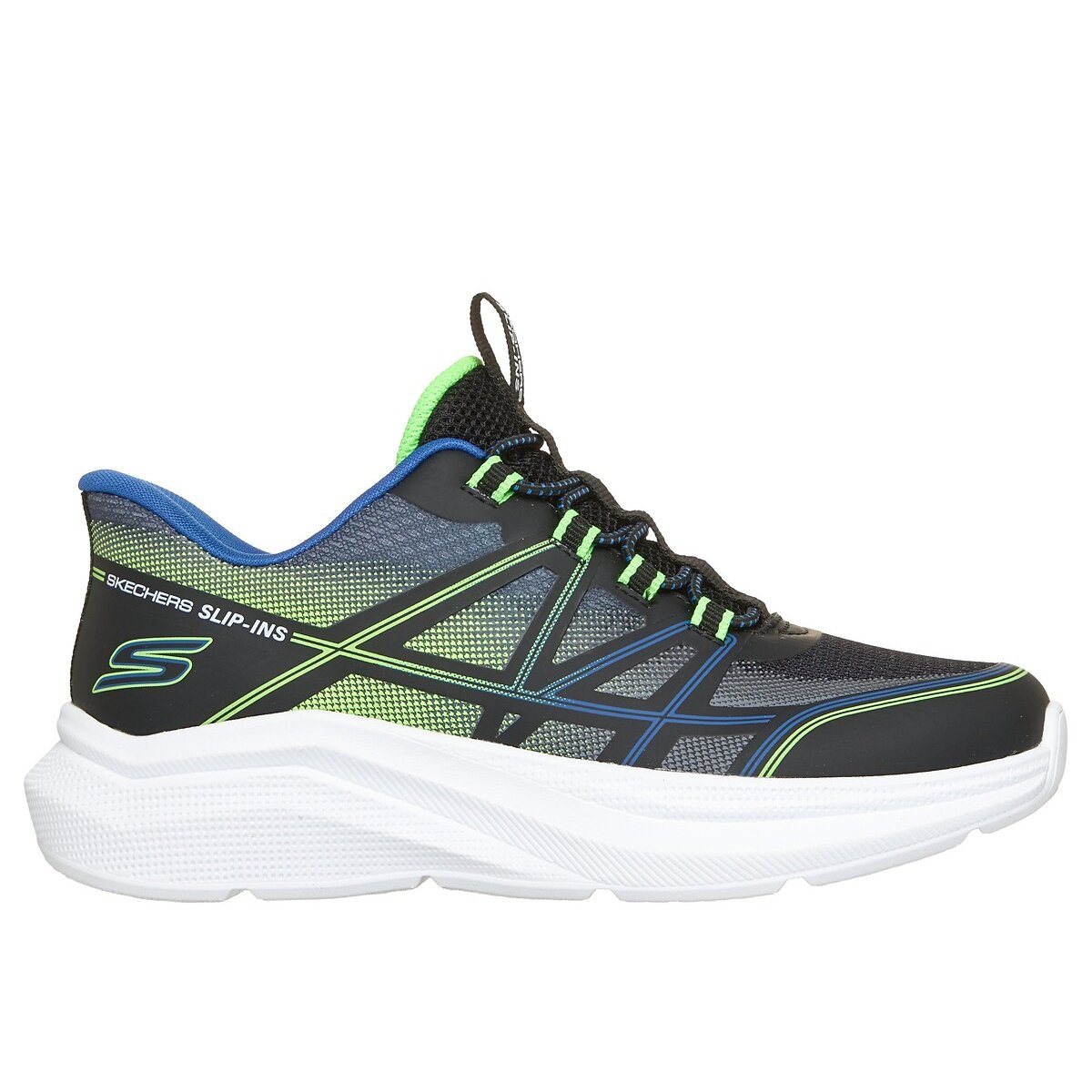 Kids Microspec Velocity Grid-Shift Trainers black, SKECHERS