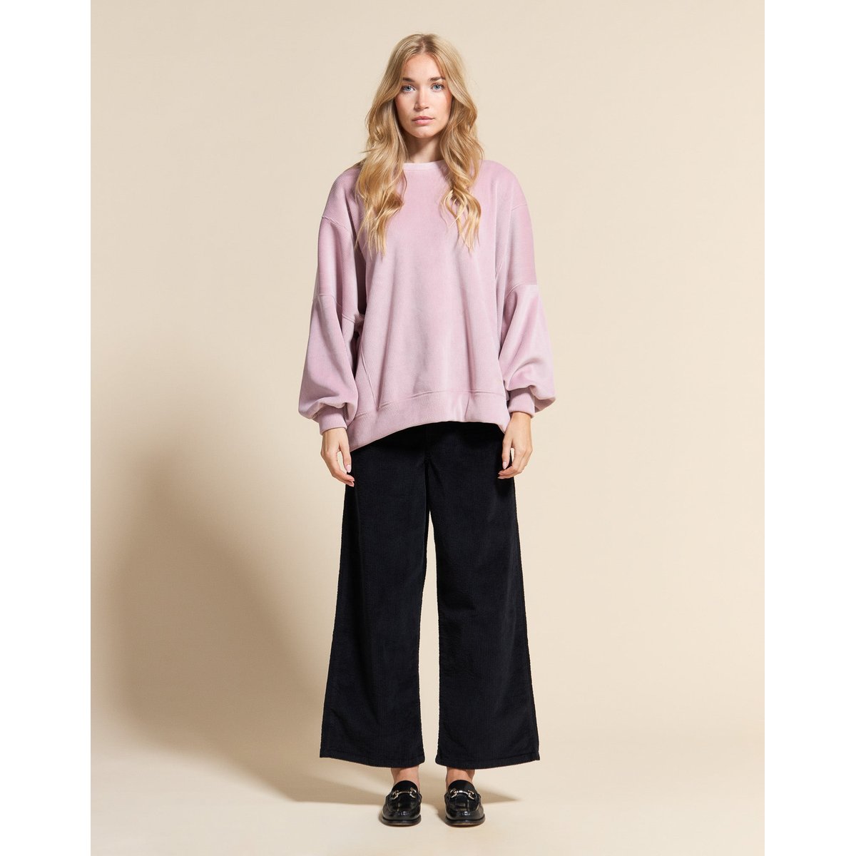 PANTALON JANE VELOURS BLACK noir, PULLIN