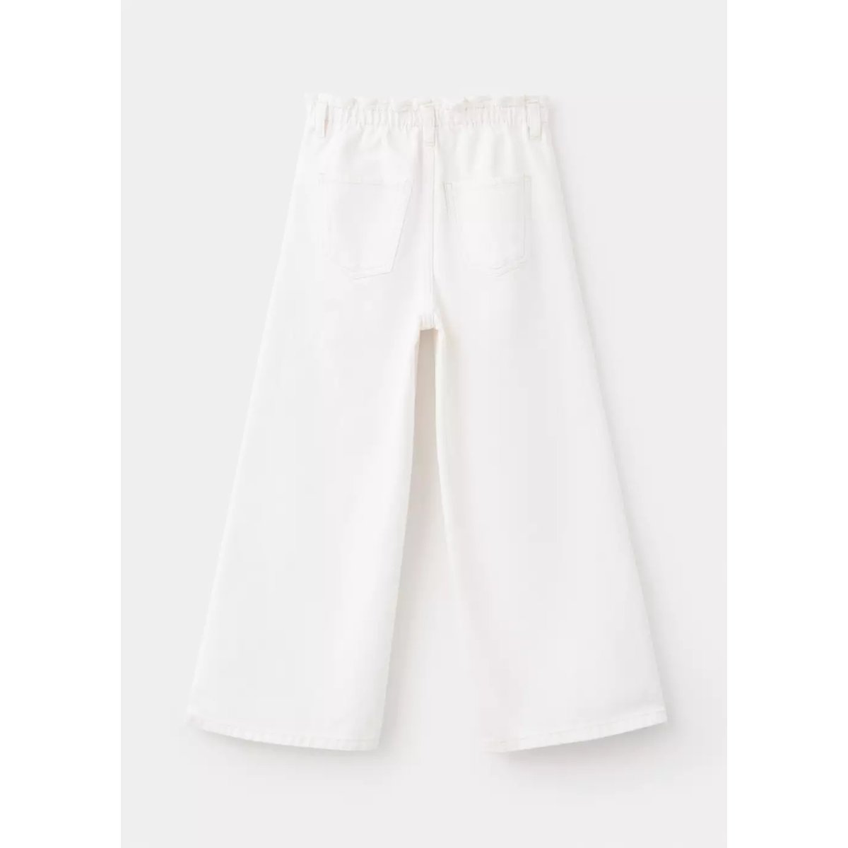 Jean wideleg taille élastique blanc cassé, MANGO KIDS