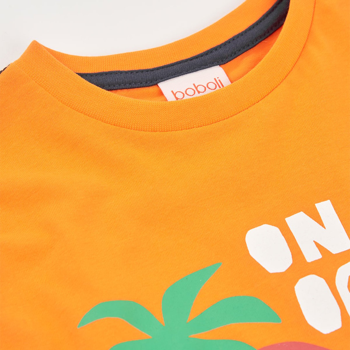 T-shirt enfant coton imprimé orange, BOBOLI