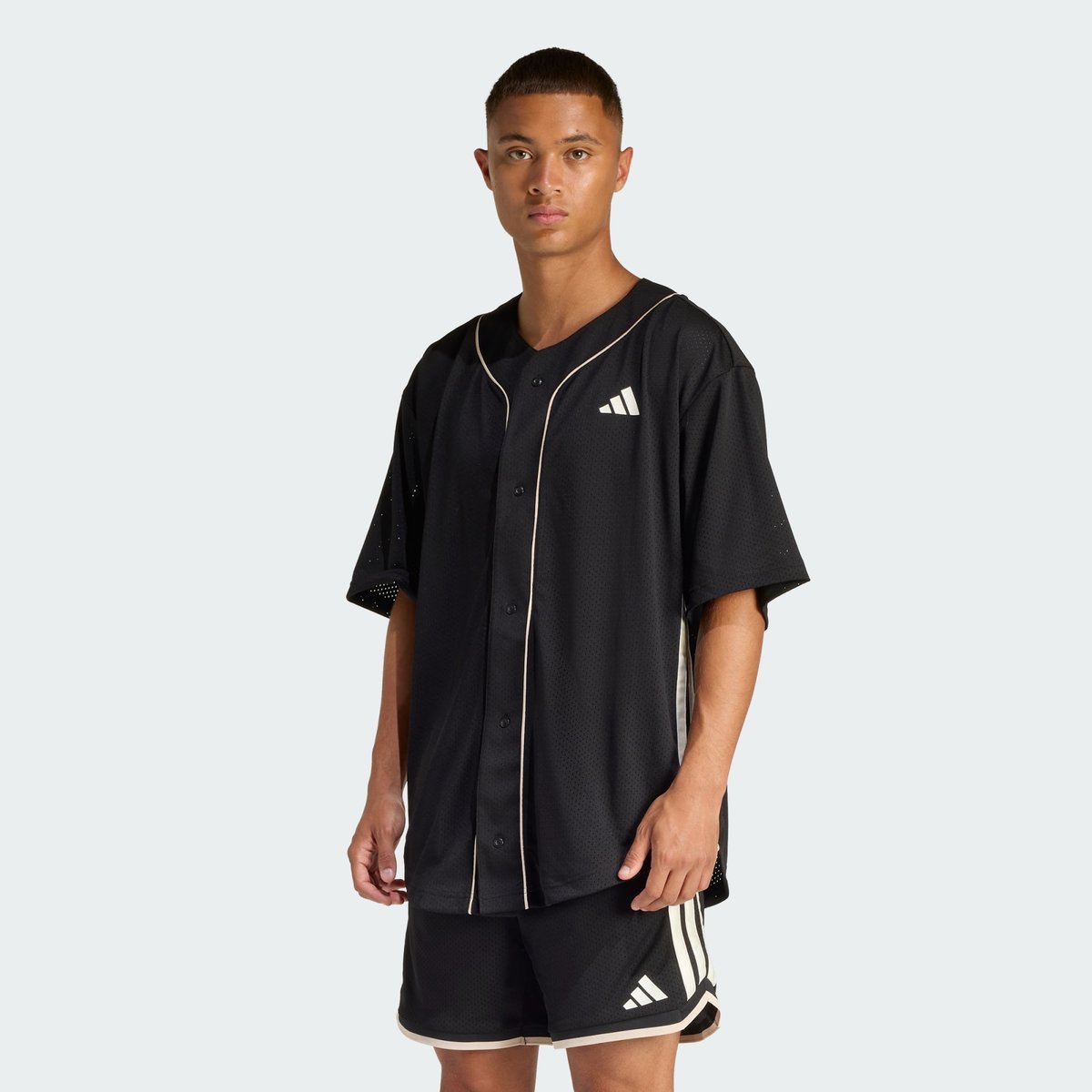 Maillot De Baseball Mesh Stadium black / crystal linen / off white, ADIDAS SPORTSWEAR