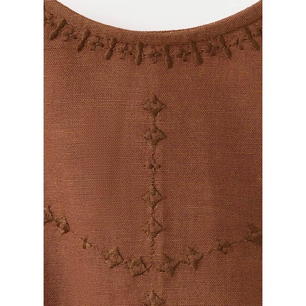 Top emmanchures américaines franges rouge-orangé, MANGO TEEN