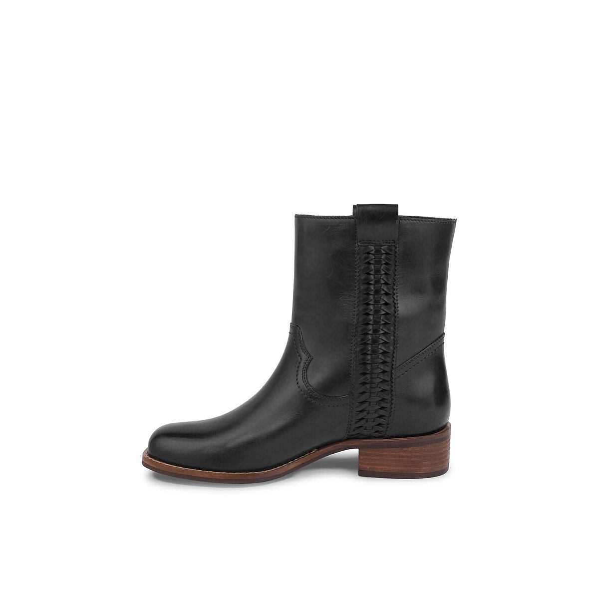 Bottines plates en cuir, VICTORIA noir, LES TROPEZIENNES PAR M.BELARBI
