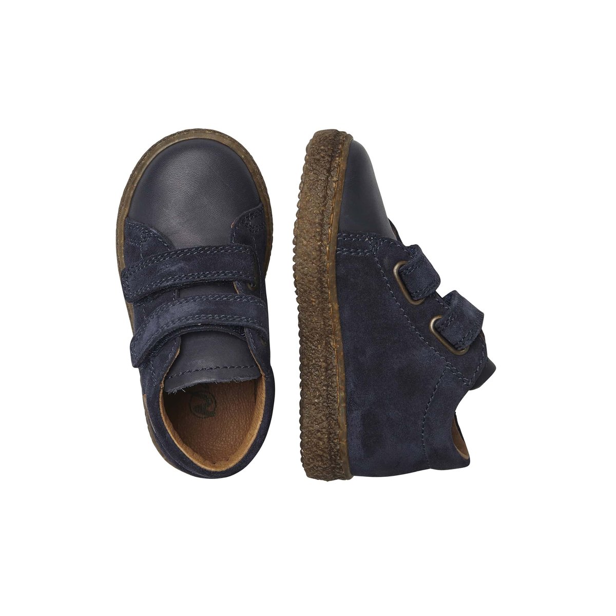 Baskets En Cuir Nappa Et Daim Albus Vl marine, NATURINO