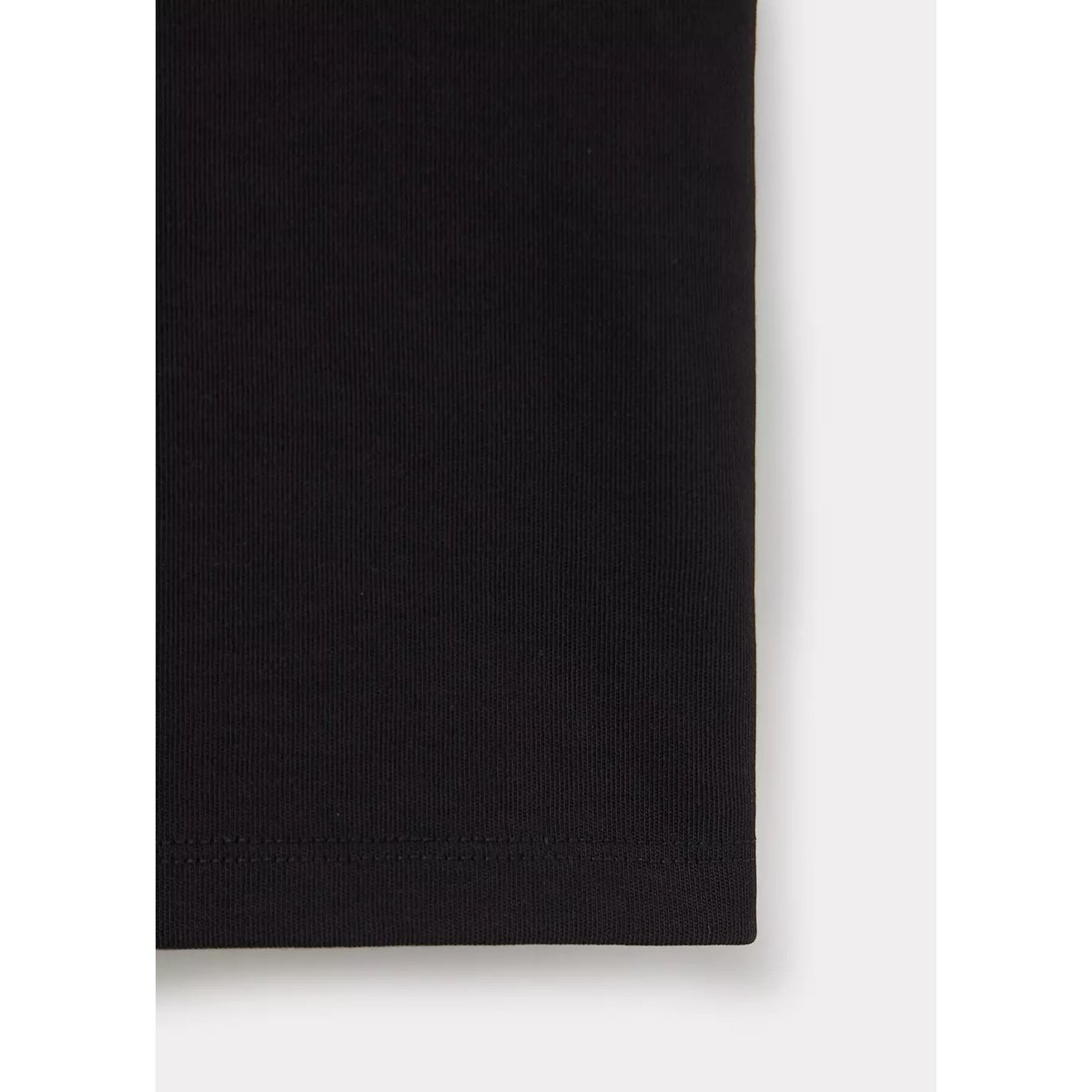 T-shirt coton col rond noir, MANGO
