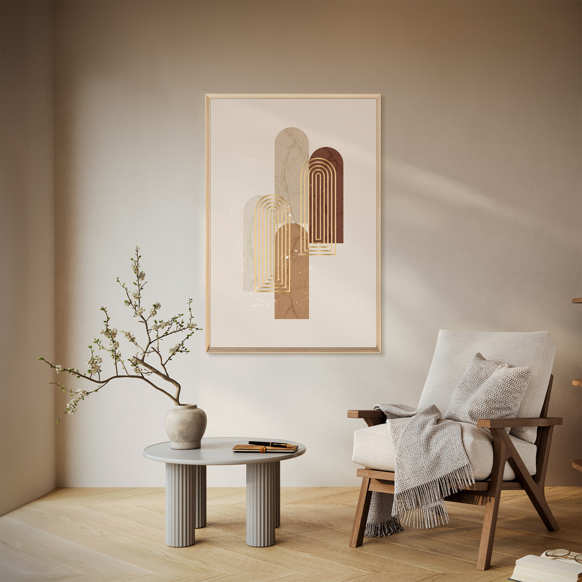 Tableau Mural Encadré Arches Dorées Minimalistes ABSTRAIT tableaux encadrés, CEANOTHE