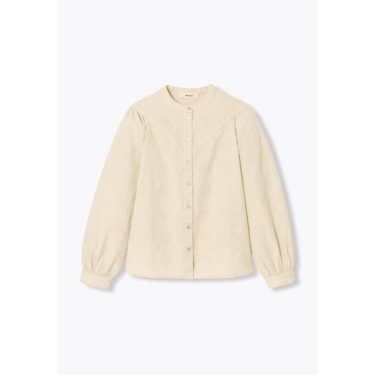 Chemise en toile brodée ecru, PROMOD