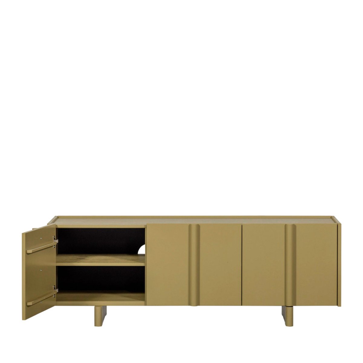 Meuble TV 3 portes en bois L152cm- BASU vert kaki, WOOOD