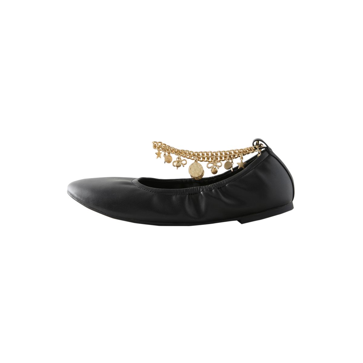 Ballerines souples à bout rond et breloque noir, NEXT
