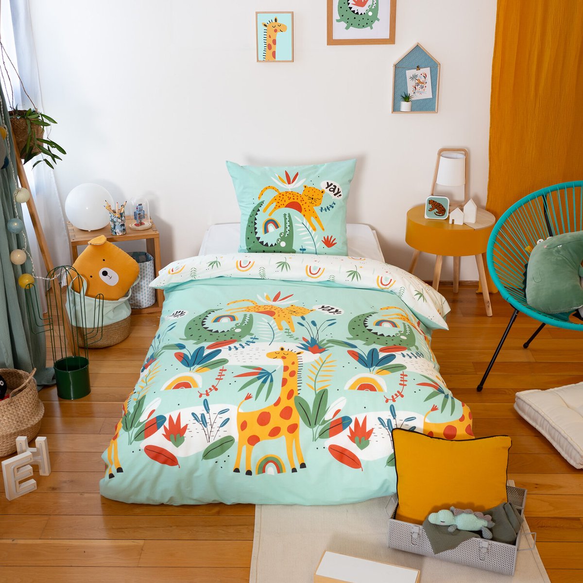 Parure de lit enfant coton, POUMBA blanc, C DESIGN HOME TEXTILE