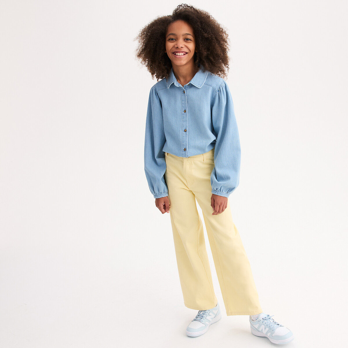 Pantalon large en twill jaune, LA REDOUTE COLLECTIONS