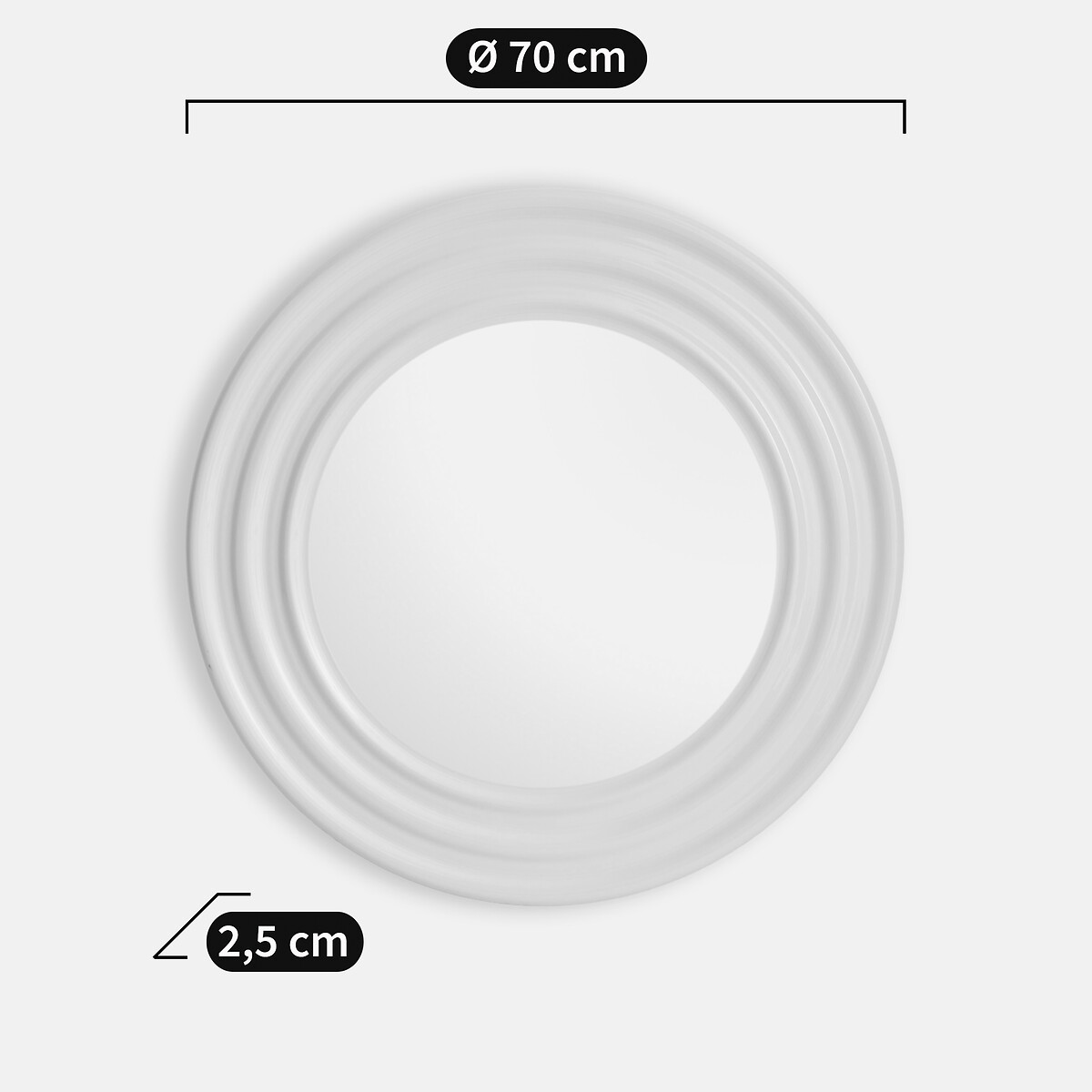 Espejo redondo ondulado, de cerámica, diámetro 70 cm, HOLI crudo, LA REDOUTE INTERIEURS
