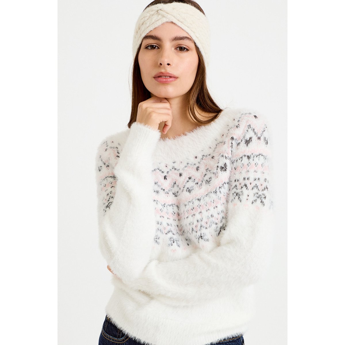 Pull manches longues ecru, CACHE CACHE