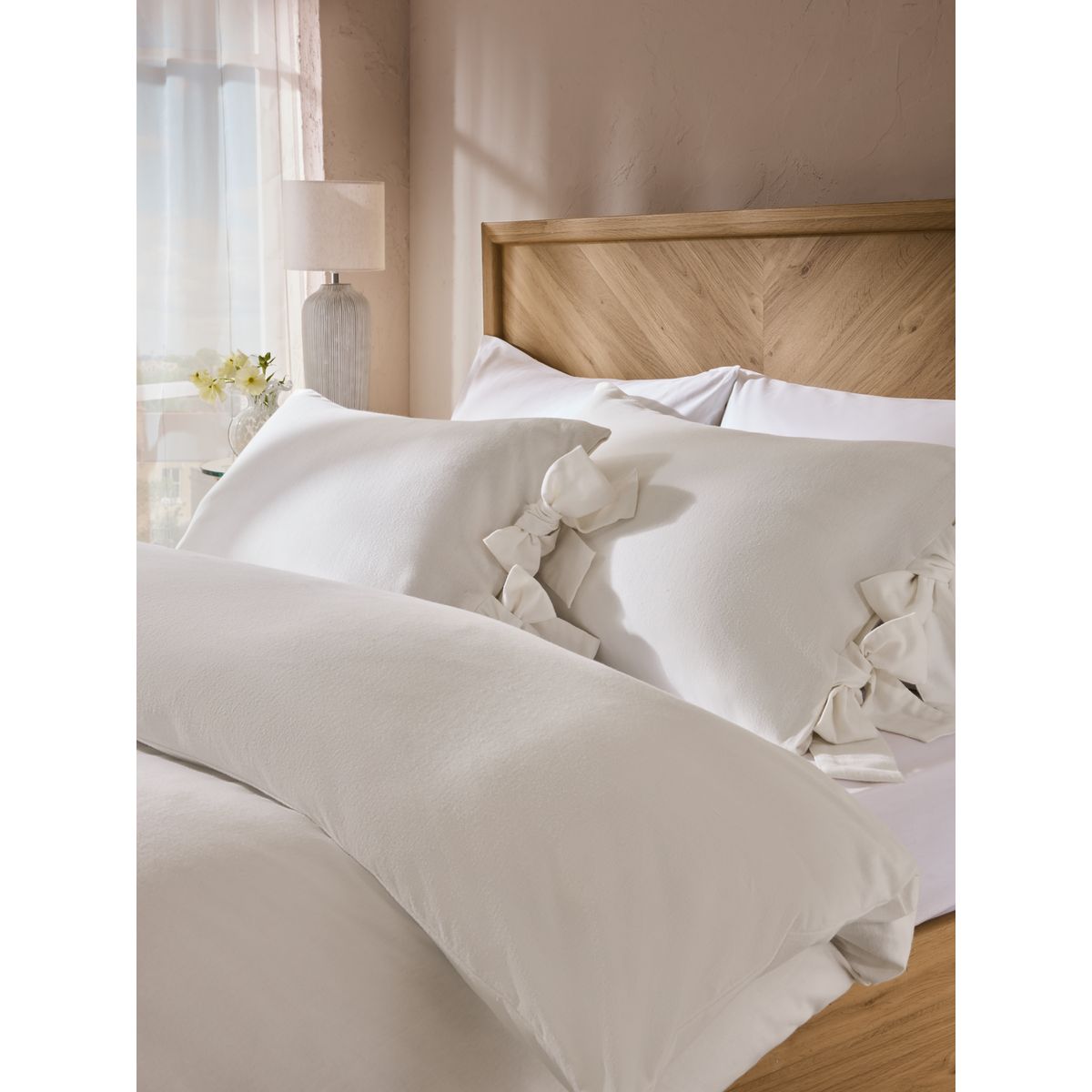 Housse de couette et taie d'oreiller en coton blanc, NEXT
