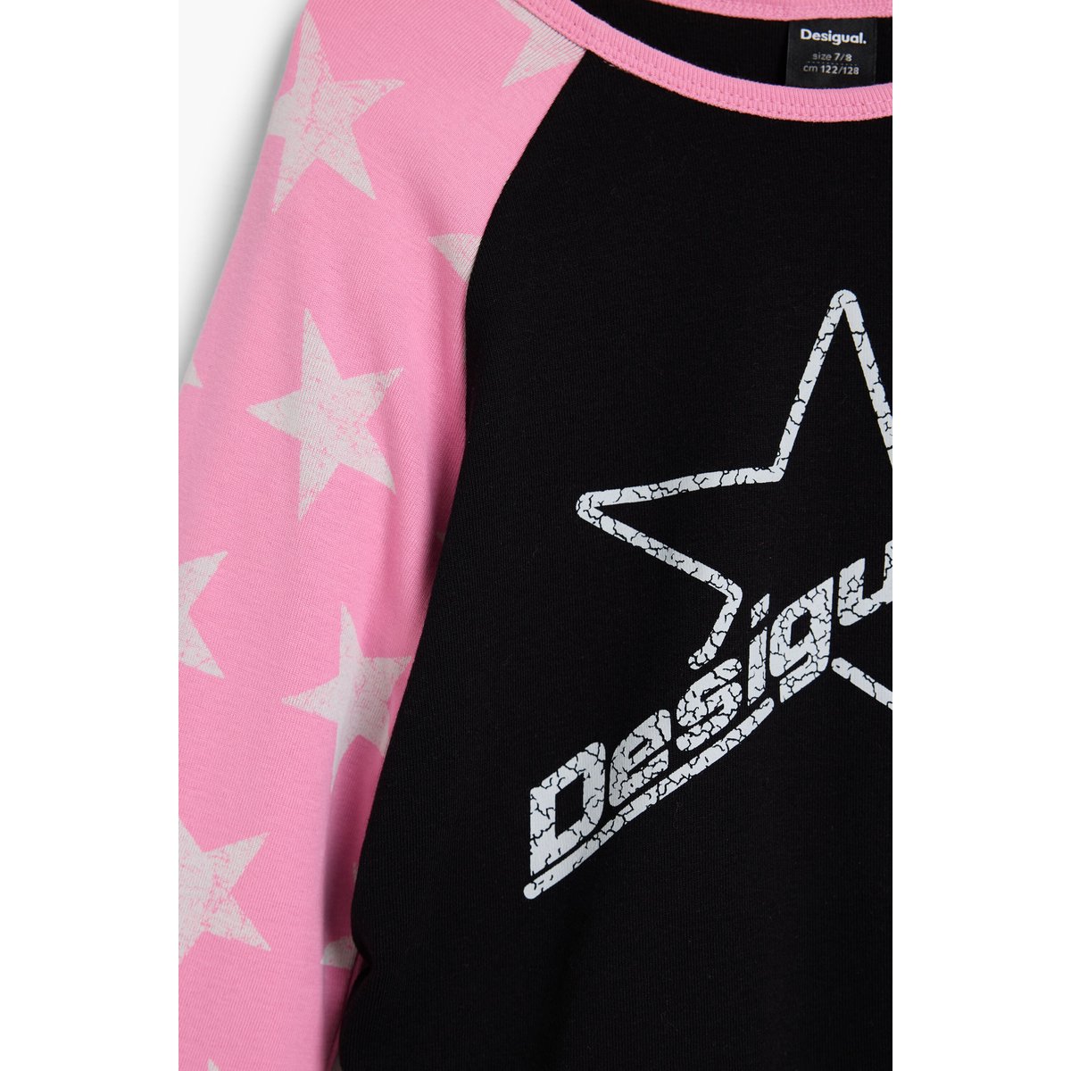 T-shirt étoiles logo noir, DESIGUAL