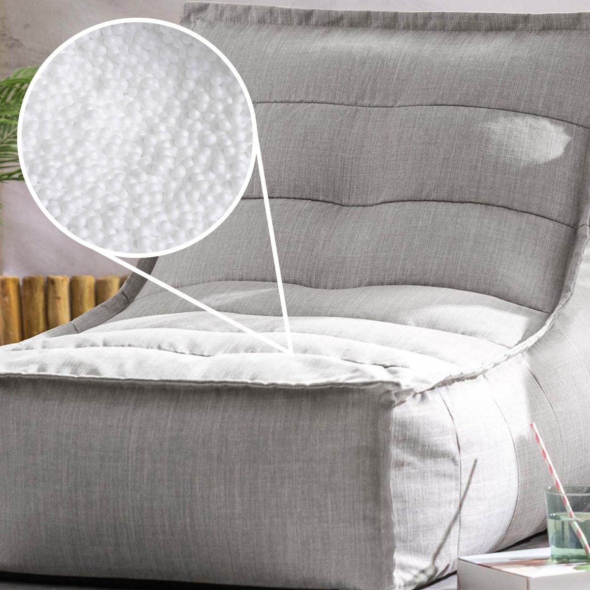 Pouf chauffeuse d'extérieur Oeko-Tex® - DOLCE gris, ICON