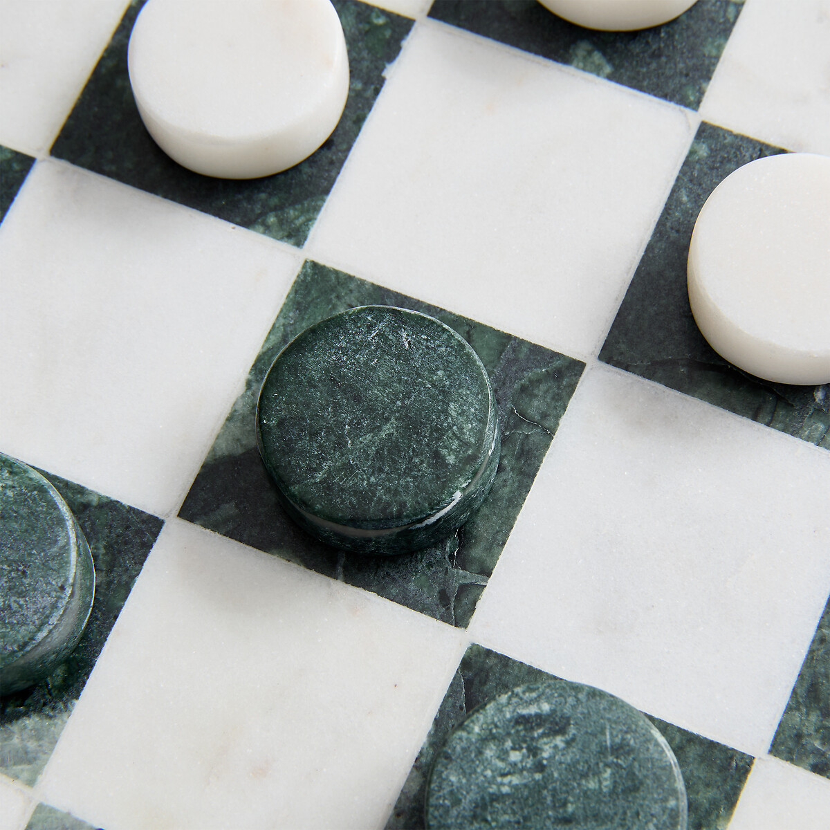 Jeu de dames en marbre, ANDROMA vert émeraude/blanc, AM.PM