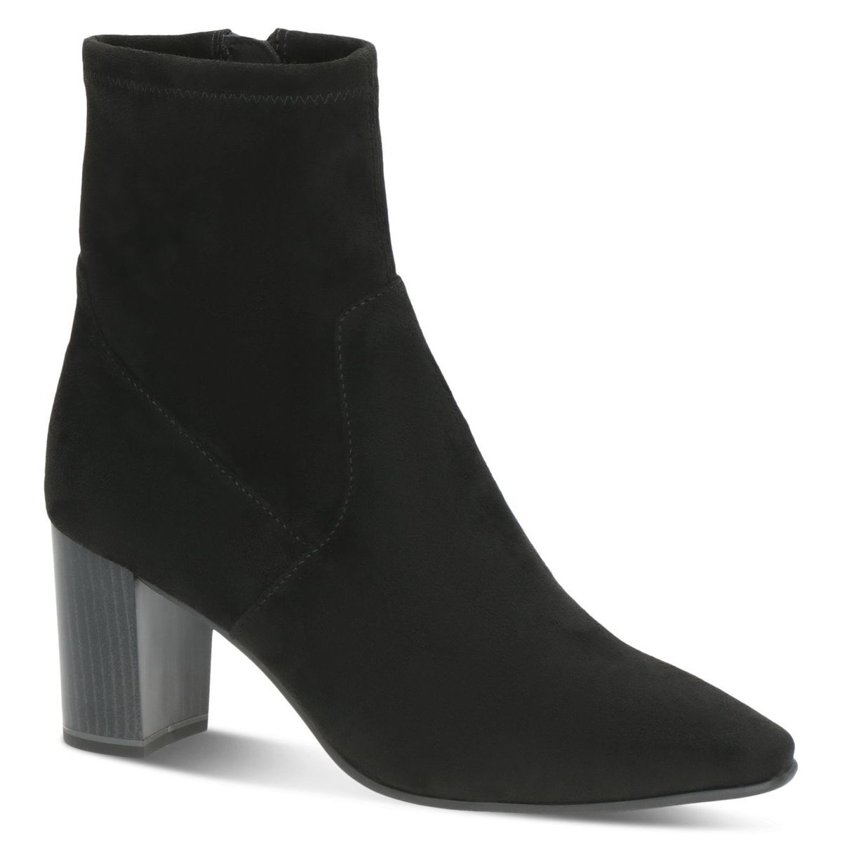 Bottine talon bloc noir cuir beige, CAPRICE