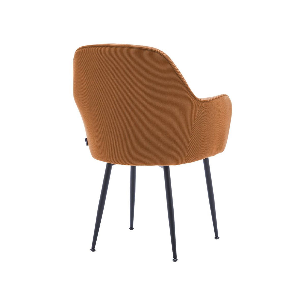 Fauteuil velours côtelé et pieds métal SHELLA camel, SWEEEK