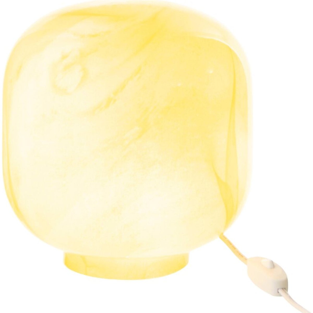 Lampe de table boule en verre jaune, RECOLLECTION