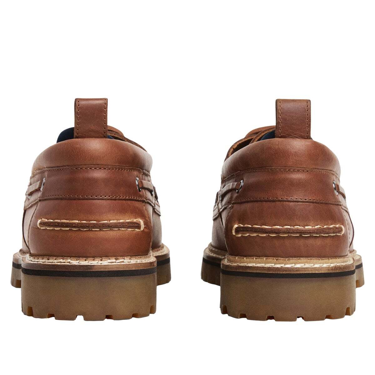 Baskets Bateau En Cuir brun brun, PEPE JEANS