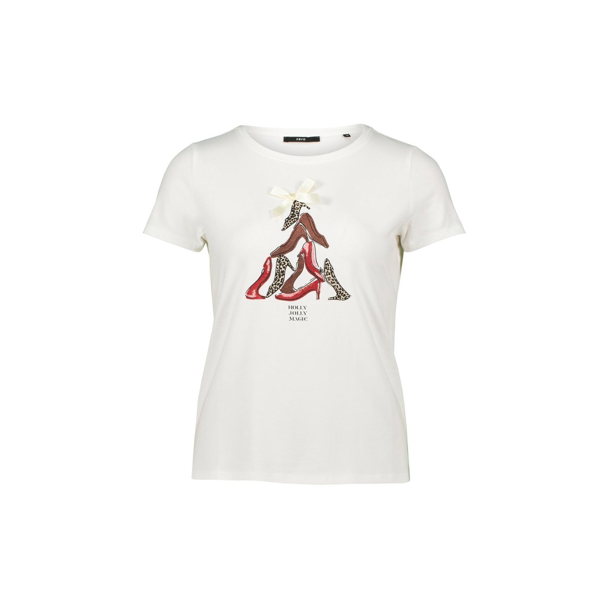 Shirt mit aufdruck und schleife patch creamred, ZERO