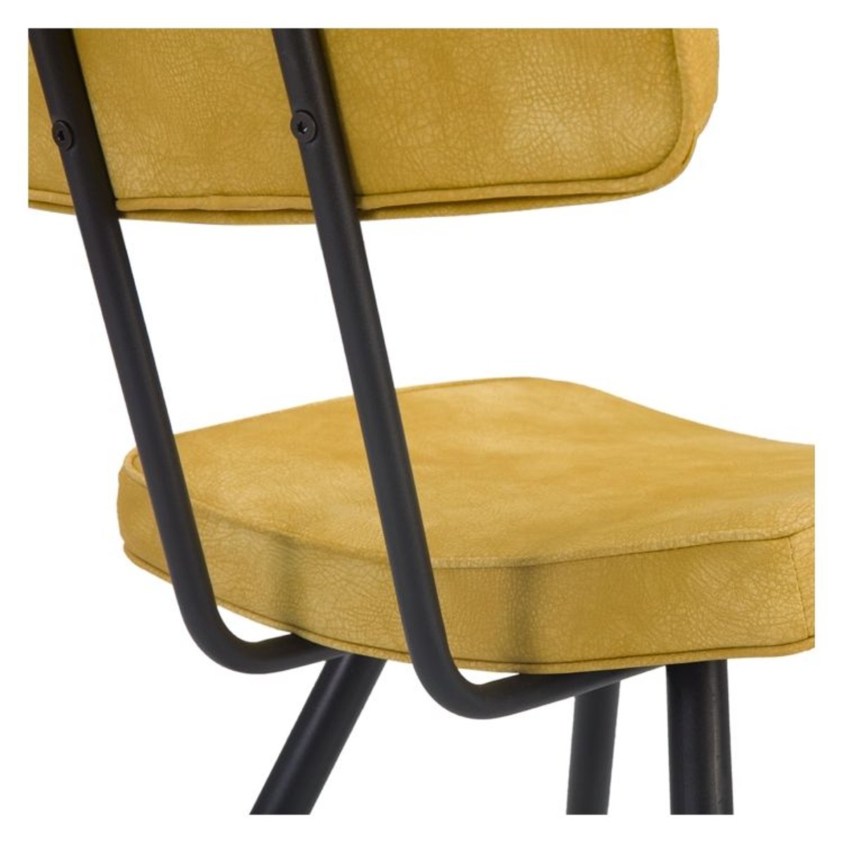 Lot de 2 chaises en cuir synthétique - TEXAS jaune, MAISON PAVANE