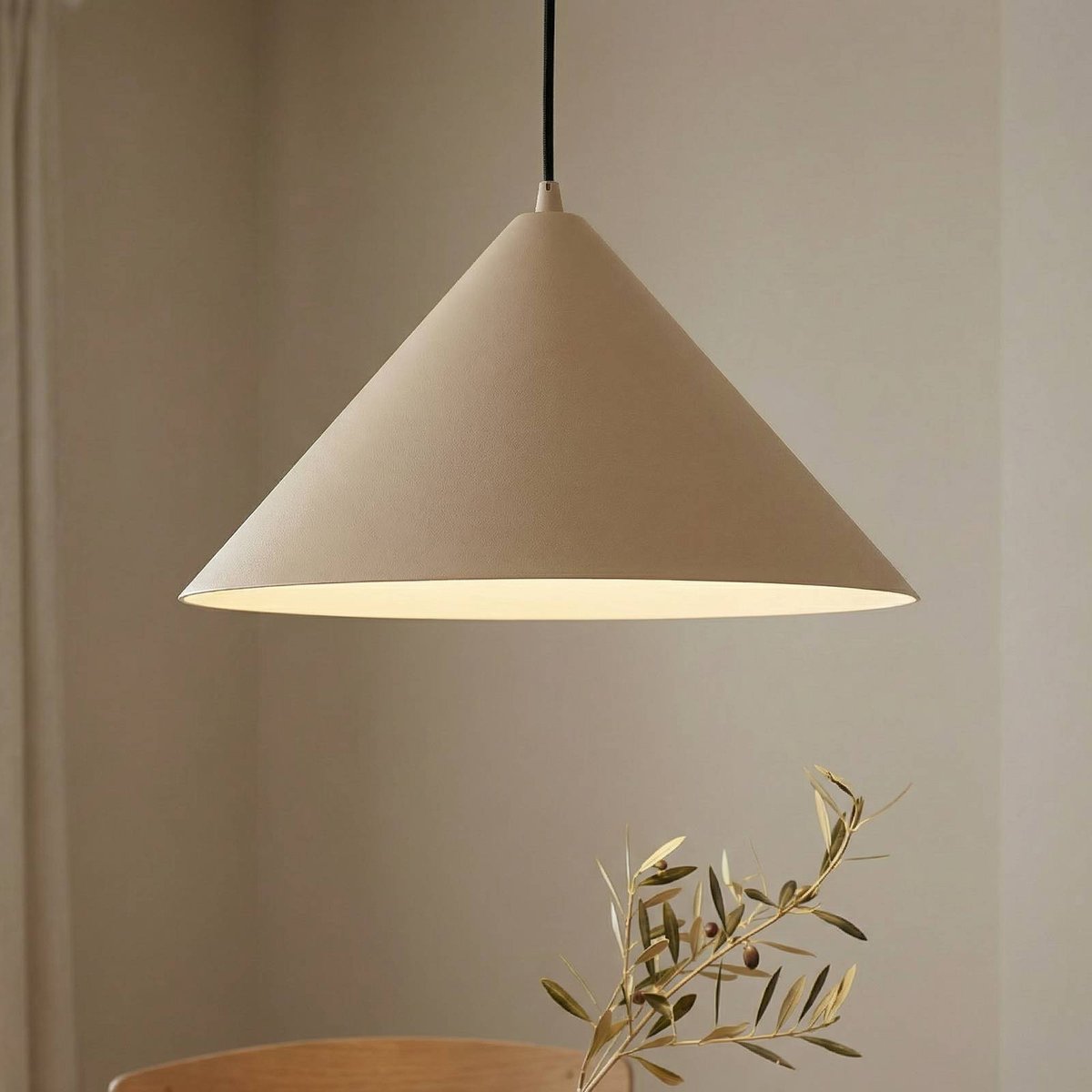 Suspension en métal moderne, Clarine beige, LINDBY