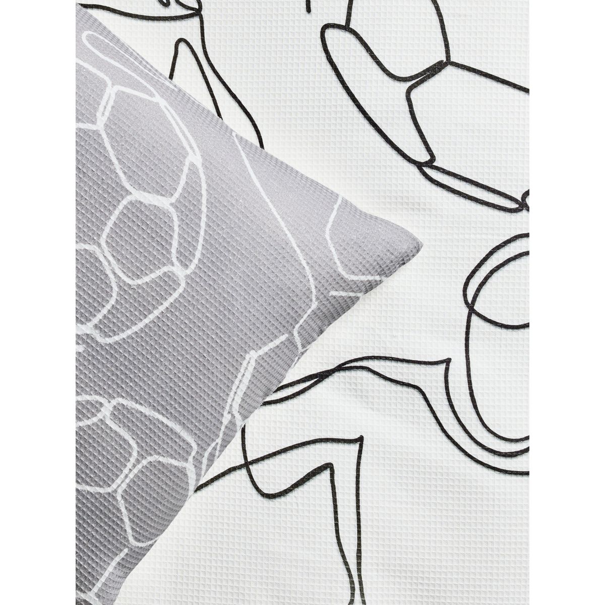Housse de couette et taie d’oreiller en coton mono football, NEXT