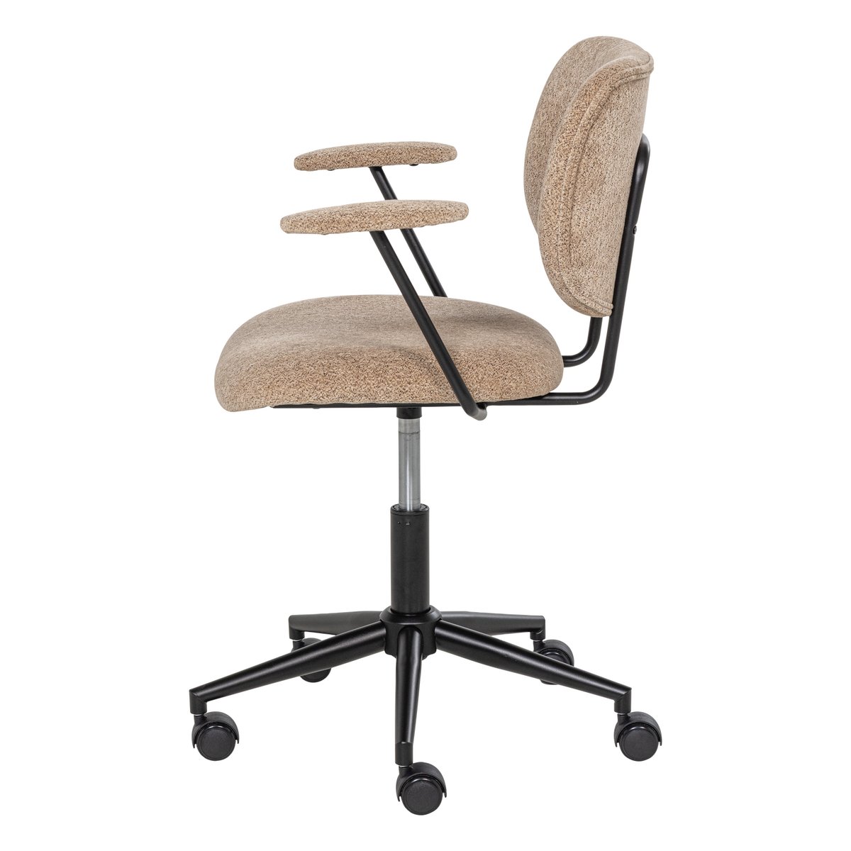 Chaise de bureau en chenille tissée BRINT sable, WOOOD