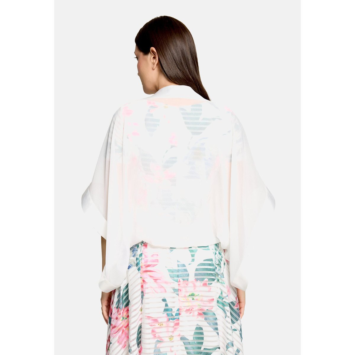 Étole en chiffon à manches 3/4 blanc, VERA MONT