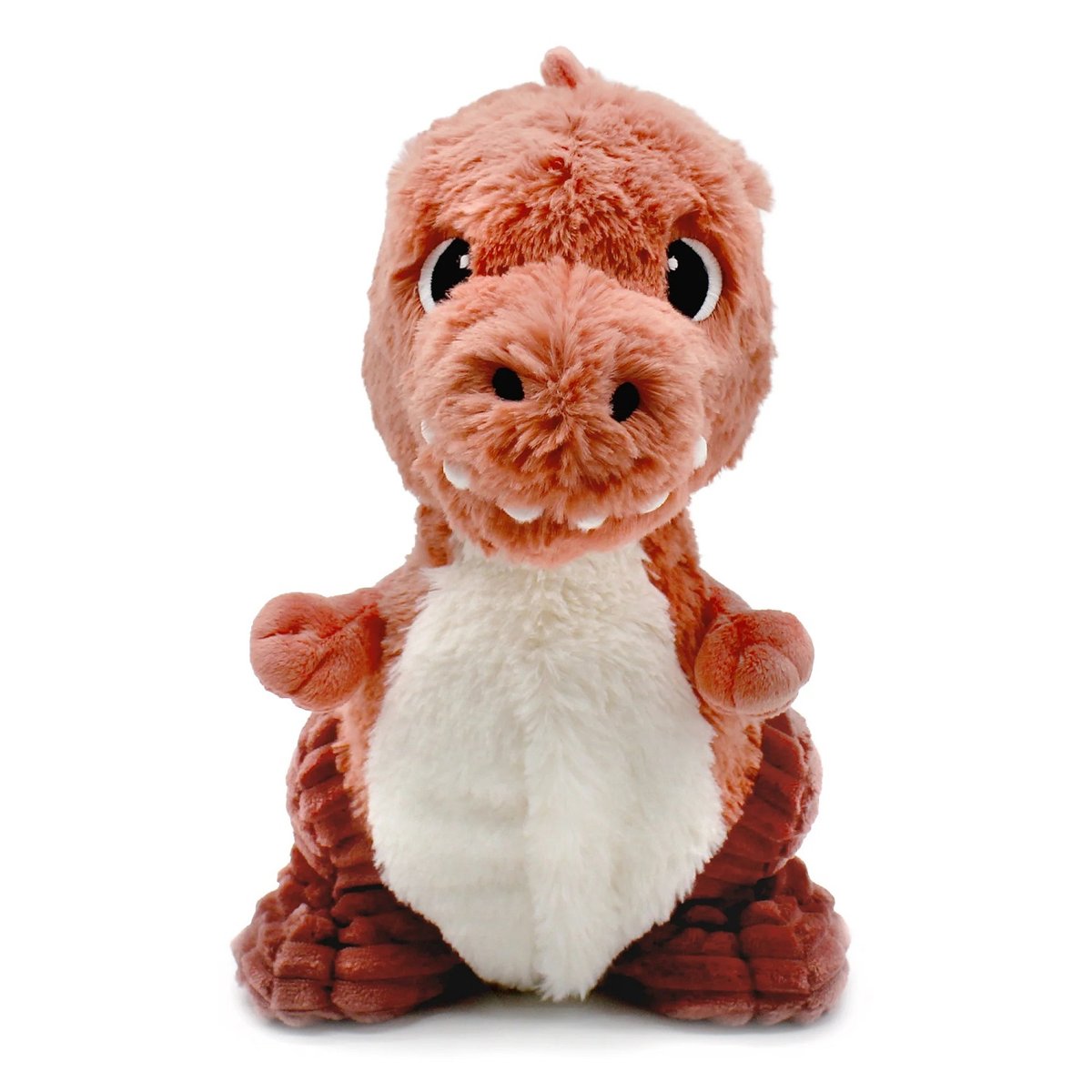 Peluche T-rex maman et son bébé rouge terracotta, LES DEGLINGOS