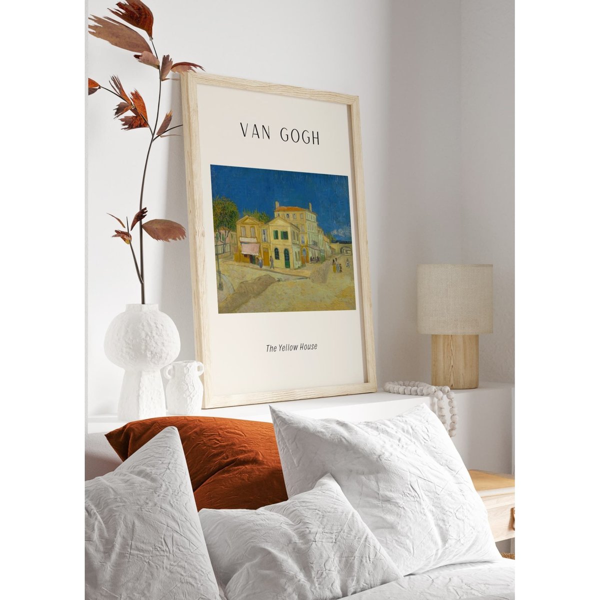 Affiche Van Gogh - The Yellow House blanc, L'AFFICHERIE