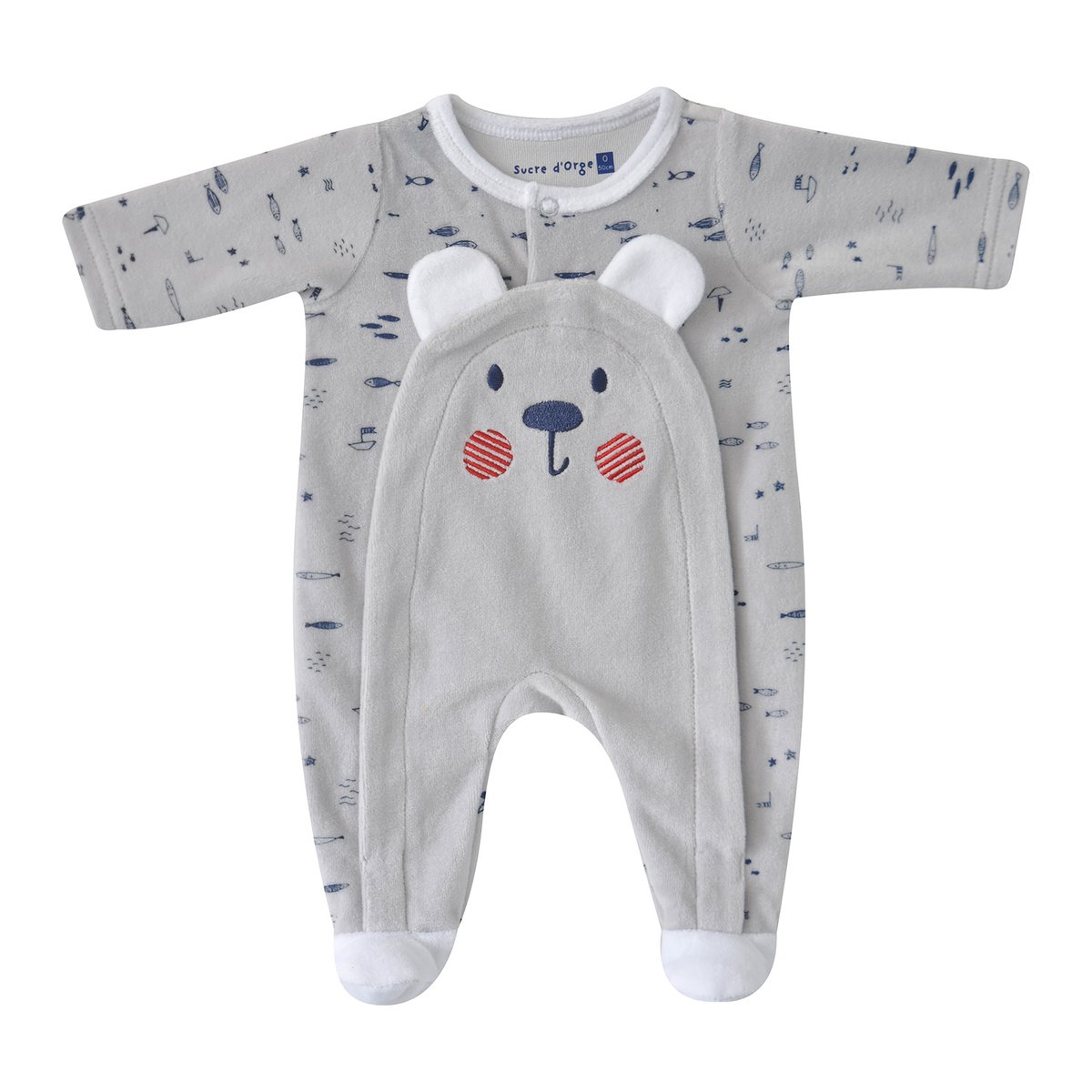 Trousseau de naissance gris eustazio bleu, SUCRE D'ORGE