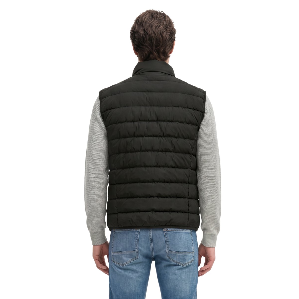Gilet matelassé regular en matière recyclée noir, MARC O'POLO