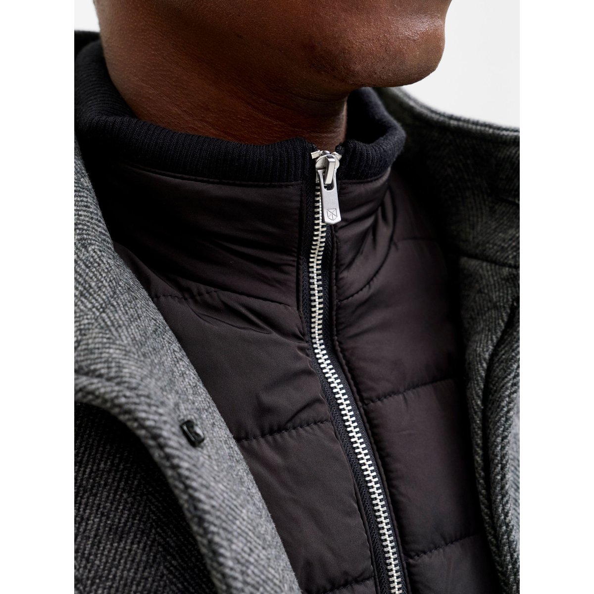 Manteau dark grey melange 1, JACK & JONES