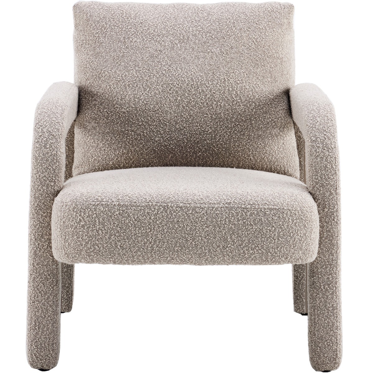 fauteuil en tissu bouclé - NIKO taupe, HOMIFAB