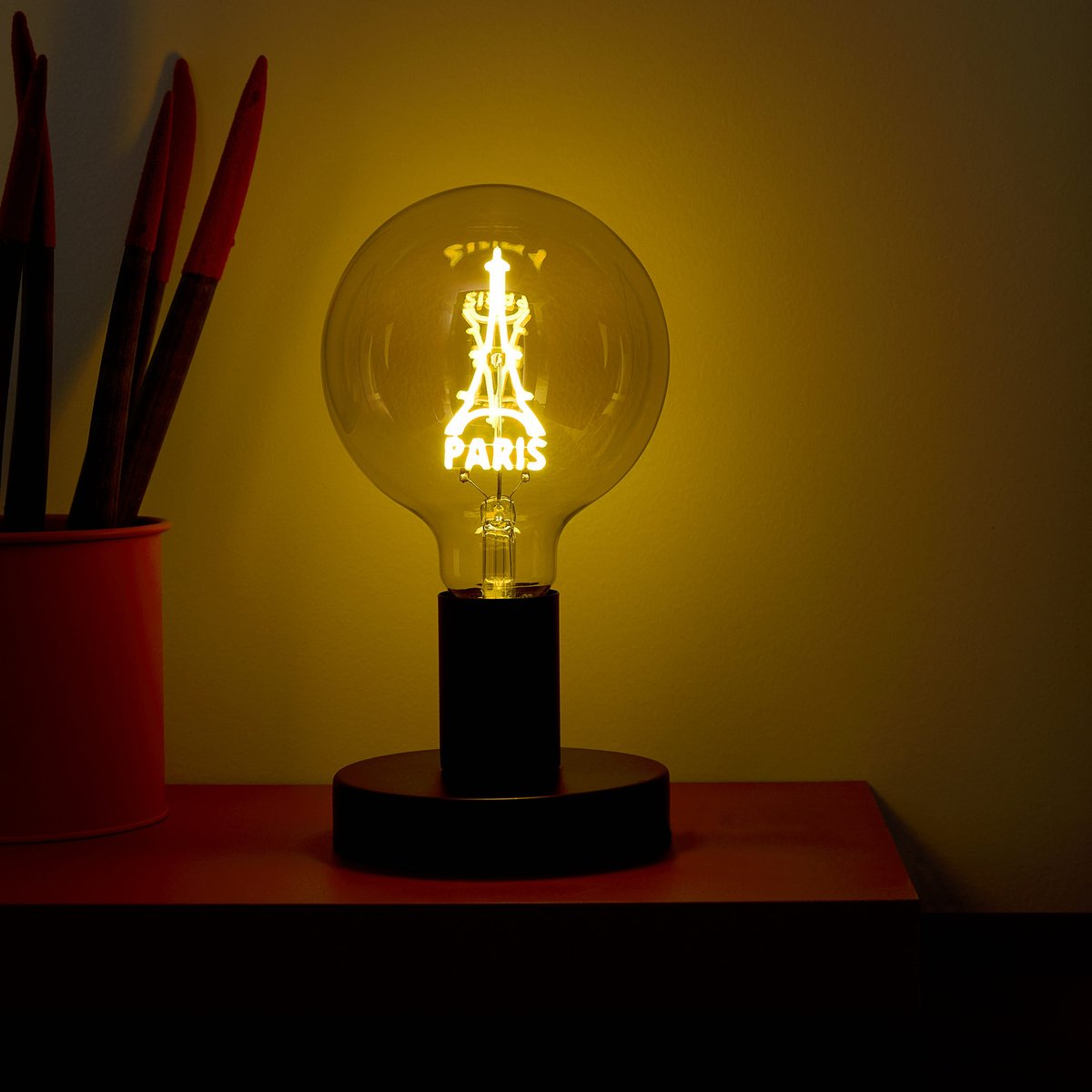 Ampoule LED filament, TOUR EIFFEL jaune / doré, LEXMAN