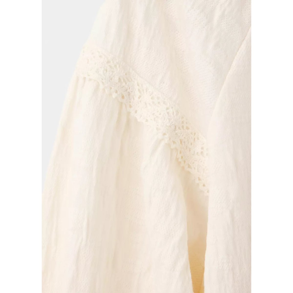 Chemisier texturé en dentelle écru, MANGO KIDS