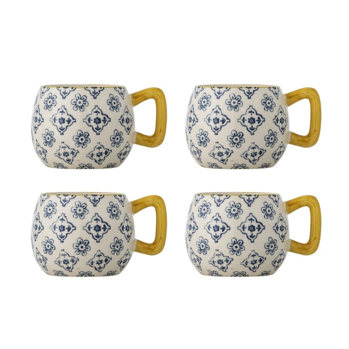 Mugs ronds grès Wrenna set de 4 multicolore, BLOOMINGVILLE