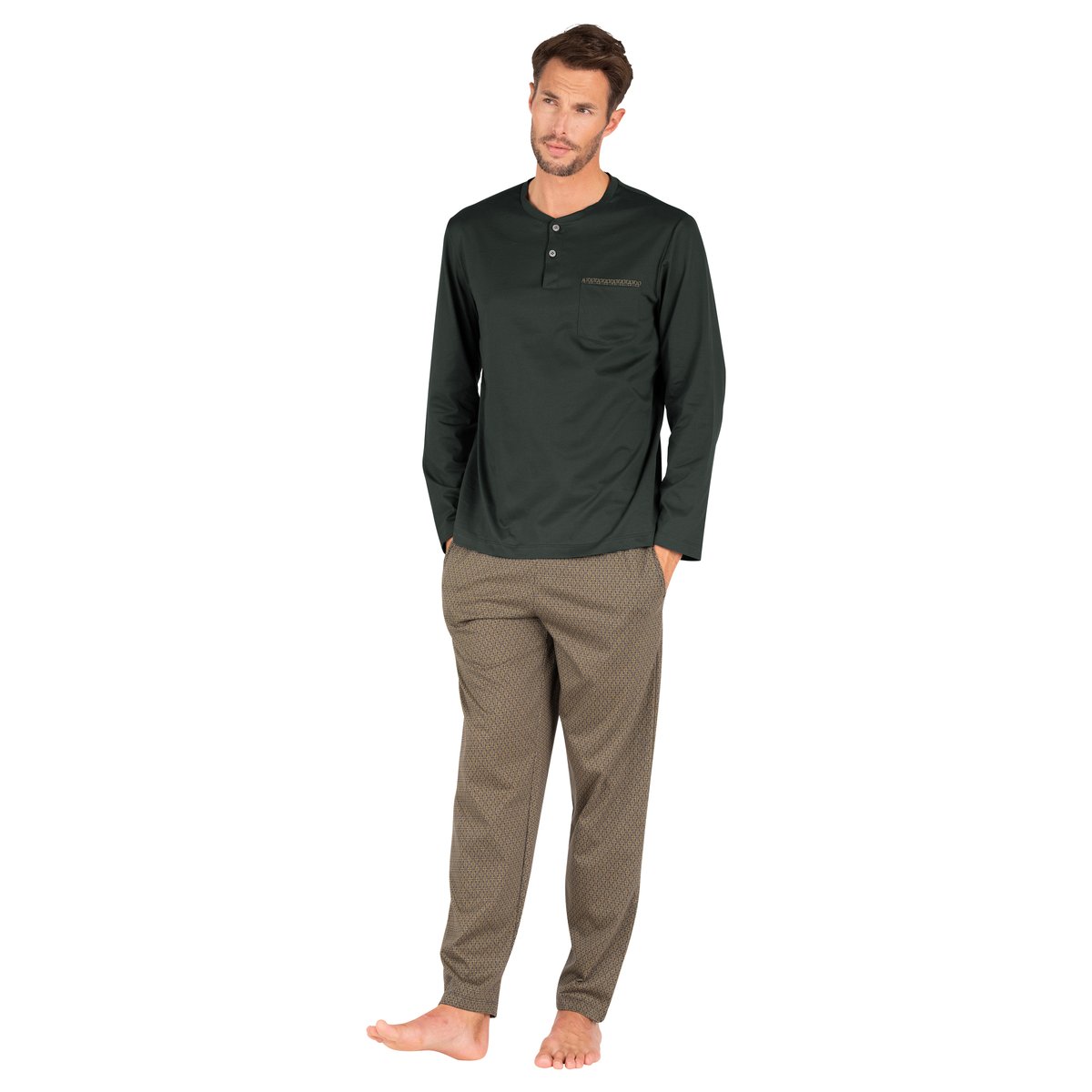 Pyjama long col T ÉDITION GOLD gris, EMINENCE